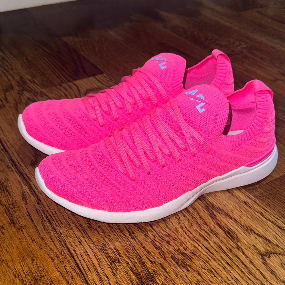 APL Neon Pink Knit Sneakers